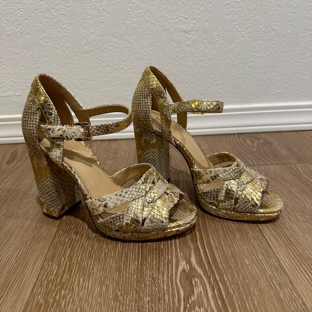 Metallic heels